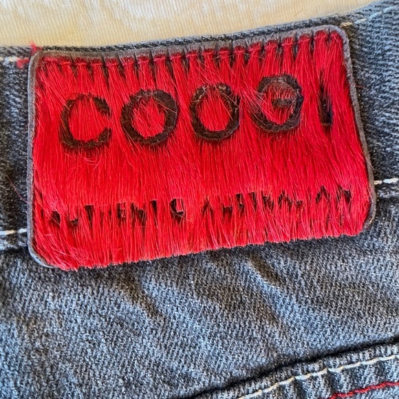 Coogi Australia Men’s Wide Leg Y2K Jeans 38 x 34 Red Stitch Faded Black Hip Hop - Picture 5 of 12